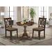 Alcott Hill® Katharina 2 - Person Rubberwood Solid Wood Dining Set Wood/Upholstered in Brown | 30 H x 36 W x 36 D in | Wayfair