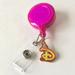 Disney Accessories | Disney Charm Id Badge Lanyard Retractable Reel Goo | Color: Pink/Yellow | Size: Os