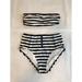 Kate Spade Swim | Kate Spade Xs Swimsuit Black White Striped Bandeau | Color: Black/White | Size: Xs