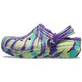 Crocs Classic Tie Dye Lined Clog | Kids' Slippers, Neon Purple/Multi, 4 US Unisex Toddler