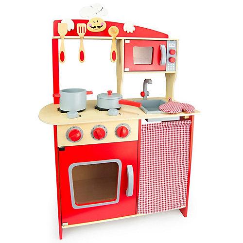 Kinderküche Kinderküche Spielküche aus Holz mit Zubehör chilli rot