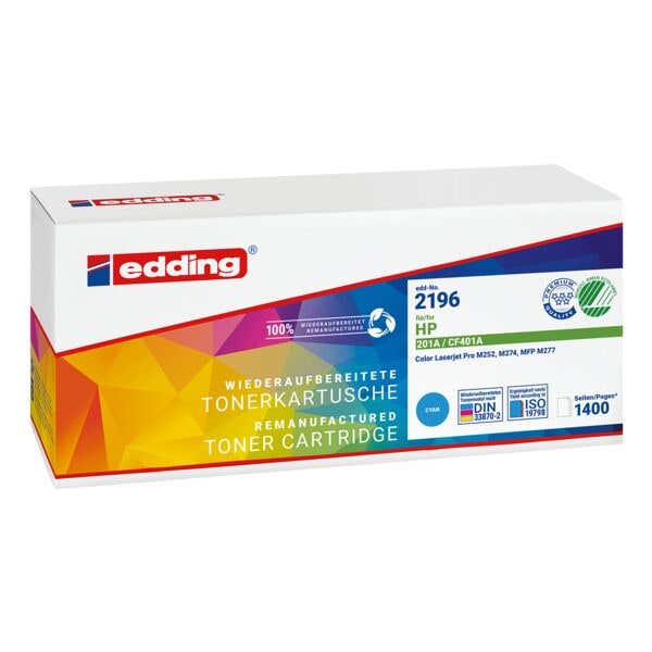 Edding Toner ersetzt Hewlett Packard »CF401A« Nr. 201A blau Image