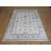 Hand Knotted Ivory Turkish Bamboo Silk Oushak with Bamboo Silk Oriental Rug (9'2" x 11'11") - 9'2" x 11'11"
