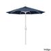 California Umbrella 7.5' Rd. Aluminum Patio Umbrella, Crank Lift with Push Button Tilt, White Finish, Sunbrella Fabric