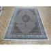 Hand Knotted Ivory Mahi Tabrez with Wool & Silk Oriental Rug (8'5" x 11'8") - 8'5" x 11'8"