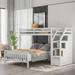 AOOLIVE Wood Twin Over Full Loft Bed with Storage, White