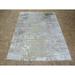 Hand Knotted Brown Modern with Wool & Silk Oriental Rug (7'11" x 10'3") - 7'11" x 10'3"