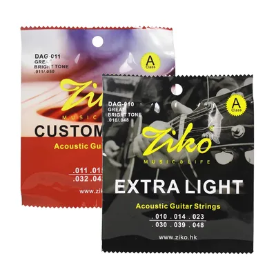 ZIKO – cordes de guitare acoustique enroulées en laiton 10 ensembles/paquet DAG 010-048-011-050