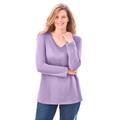 Plus Size Women's Perfect Long-Sleeve V-Neck Tee by Woman Within in Soft Iris (Size 6X) Shirt