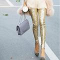 VICOODA Womens Sequins Legging Trousers Ladies Fashion Stretch High Waist Black Gold Pencil Pants