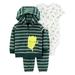 Child of Mine by Carter's Baby Boy Fleece Hoodie Jacket, Bodysuit & Pants, 3pc Outfit Set