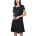 Avamo Women Lounge Dress Short Sleeve Round Neck Casual Pockets T Shirt Dress Comfort Soft Nightgown Shirtdress Black L(US 12-14)