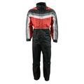 NexGen Men's SH2226 Black and Red Hooded Water Proof Rain Suit Red