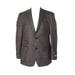 Michael Kors Mens Brown Plaid Classic-Fit Two Lapel Double Button Blazer 40R