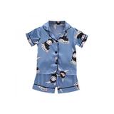 Balai Baby Clothing Set Children Pajamas Kids Cartoon Print Sleepwear Summer Cotton Nightwear Boys Girls Carters Animal Pajamas Set Faux Silk Bunny Print short sleeve 2-piece Suit for 1-6 T