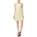 Bar III Women's Printed Sleeveless Fit & Flare Dress, Yellow, XS