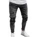 Spftem Mens Skinny Stretch Denim Pants Distressed Ripped Freyed Slim Fit Jeans Trousers
