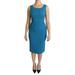 Dolce & Gabbana Blue Bodycon Sheath Knee Length Wool Dress