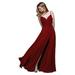 Amelia Couture Womens Wine Pleated Bodice Fitted Waist Maxi Dress