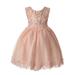 Rain Kids Baby Girls Blush Pink Sequin Lace Tulle Special Occasion Dress