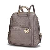 MKF Collection by Mia K MKF-PU7743PW Malika M Signature Satchel Bag, Pewter