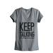 Thread Tank Keep Talking Diagnosing Women's Relaxed V-Neck T-Shirt Tee Heather Grey Small