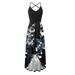 MIARHB Plus Size Skirt Floral Print Women Dress Women's Casual V-Neck Sleeveless Strap Open Back Print Dress