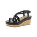 Lucky Brand Womens Strappy Open Toe Wedge Heels