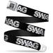 buckle-down seatbelt belt - swag black/plaid x white/gray - 1.0" wide - 20-36 inches in length