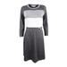 Calvin Klein Women's Metallic Colorblocked Sweater Dress 3/4 Sleeve Work Wear