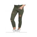 Women Ripped Skinny Leggings Elastic Pencil Pants Jeggings Trousers Plus Size