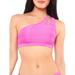 Jessica Simpson Women's Contemporary Solid Rib One Shoulder Top w/ Slash Swimsuit