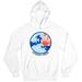 Ocean Vibes with Sun Rays Summer Vacation Fashion Novelty Design Cotton Hoodie Sweatshirt White