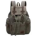 Vintage Canvas Backpack Outdoor Hiking Travel Rucksack 21L Army Green #220