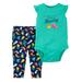 Carters Infant Girls Baby Outfit Blue Bird Themed Bodysuit Leggings Set 3m