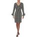 Lauren Ralph Lauren Womens Petites Plaid Ruched Wear to Work Dress