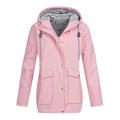 Tomshoo Fashion Women Hooded Jacket Waterproof Solid Long Sleeve Zip Rain Outerwear