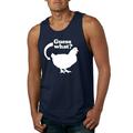 Guess What Chicken Butt Joke Humor Mens Graphic Tank Top, Navy, Small