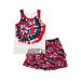 GirlsÂ Patriotic 4thÂ of JulyÂ Tank Top and Skirt, 2-Piece Outfit Set, Sizes 4-18