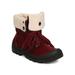 New Women Refresh Evan-01 Faux Suede Lace Up Fur Lined Cuffed All Weather Boot