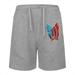 Taicanon Men's Summer Sports Shorts Fashion Men's Five-quarter Pants, Anime Print Beach Shorts(Grey-2XL)