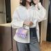 Fashion Women Laser Transparent Shoulder Chians Bag Tote Square Shape PU Leather Crossbody Travel Bags
