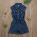 One Piece Toddler Girls Denim Jumpsuit,Summer Autumn Sleeveless Romper Outfits Clothes