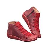 Women's Winter Warm Ankle Boots Slip On Flat Comfort Casual Snow Boots Shoes