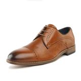 Bruno Marc Mens Fashion Oxford Shoes Lace up Wing Tip Dress Shoes Brogue Casual Shoes WILLIAM_3 BROWN Size 8.5