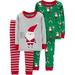 Carters Infant & Toddler Boys Gray Santa Nice List Christmas Holiday Pajamas