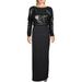 Lauren Ralph Lauren Womens Perina Sequined Blouson Evening Dress