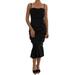 Dolce & Gabbana Black Mermaid Ruched Gown Dress