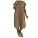 MIARHB Women's Casual Lapel Short-sleeved Linen And Cotton Solid Color Lace Dress