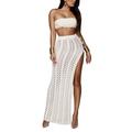 Women Swimsuit Cover up Knit Crochet Maxi Skirt Beachwear Swimwear Ladies Summer Beach Bikini Coverups